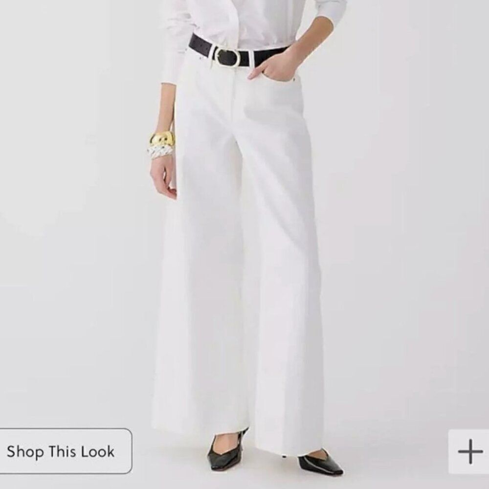 J. Crew Tall high-rise superwide-leg jean in white size 26T NWT